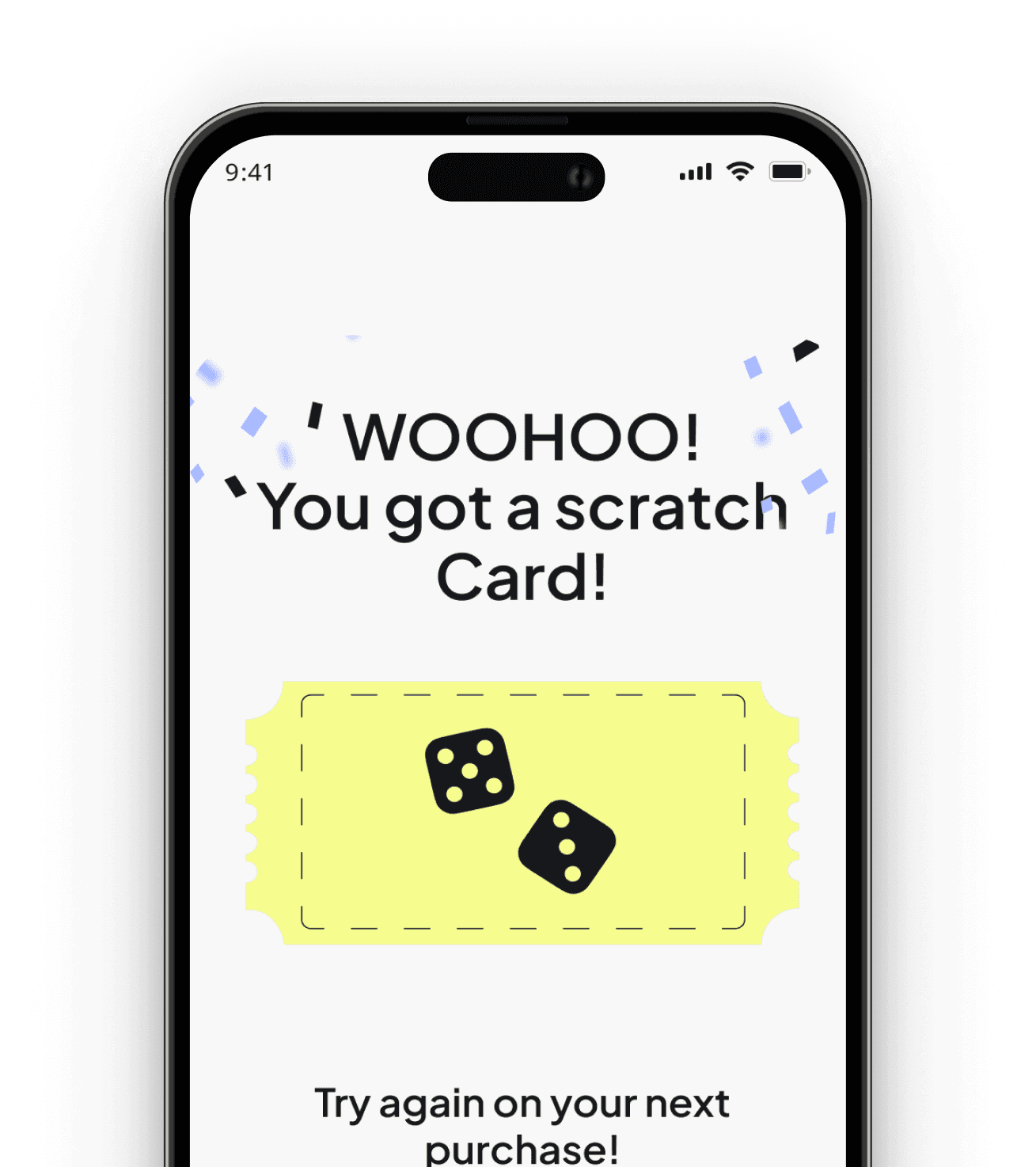 Phone showing scratch card reward